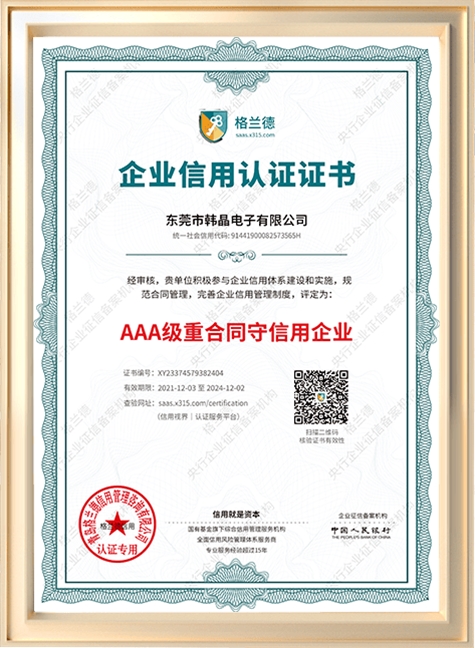 重合同守信用證書